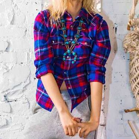 Spell & The Gypsy Collective Lost Highway Flannel Sz M EUC - Picture 1 of 5